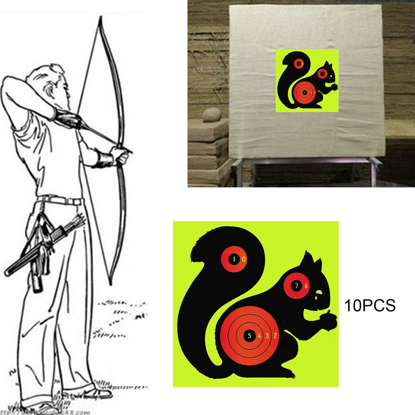 10Pack Shooting Paper Target Face Stickers Adhesive Splatter Targets Sheets