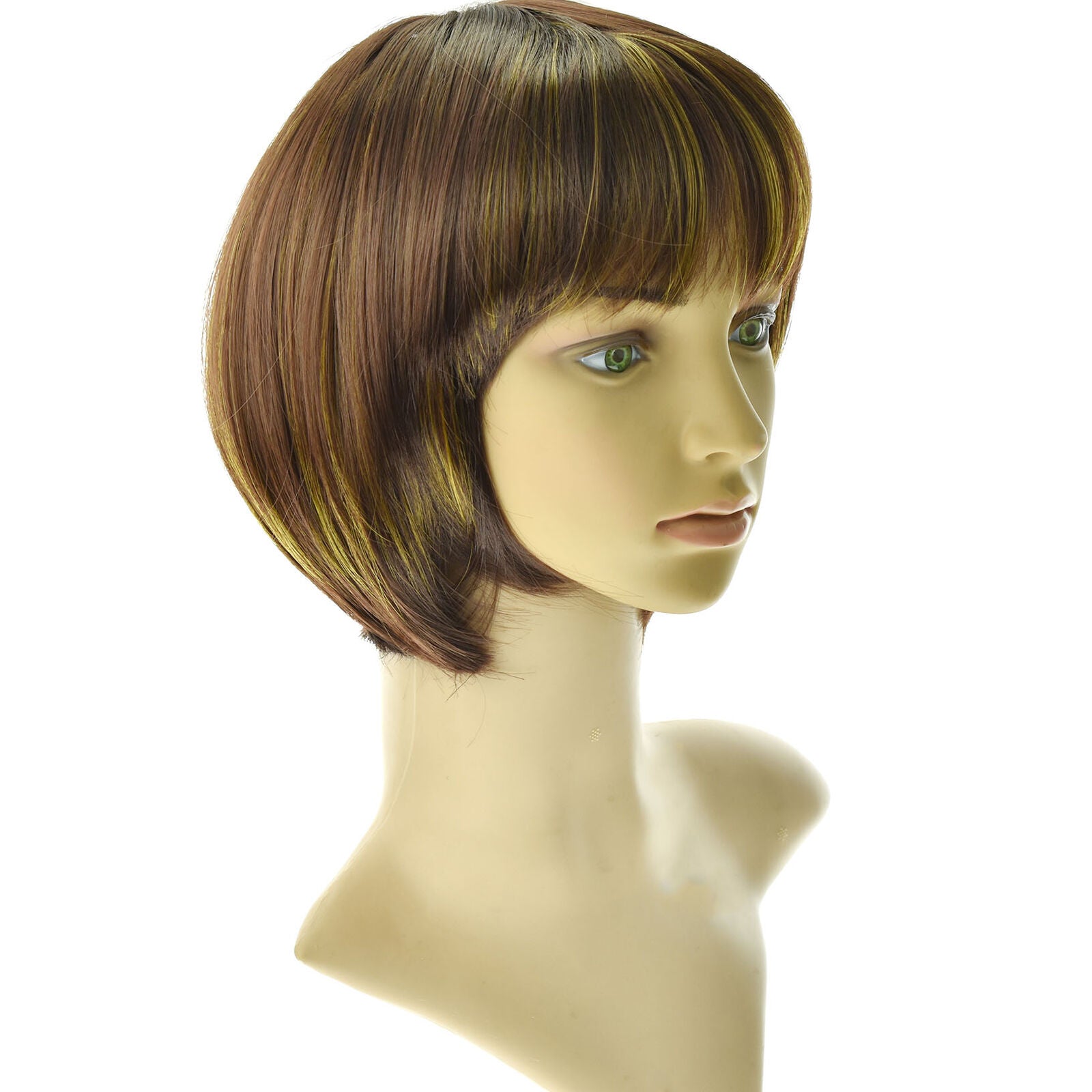 Short Straight Bob Full Wig Heat Resistant Hair Wigs Hair Ombre Wigs