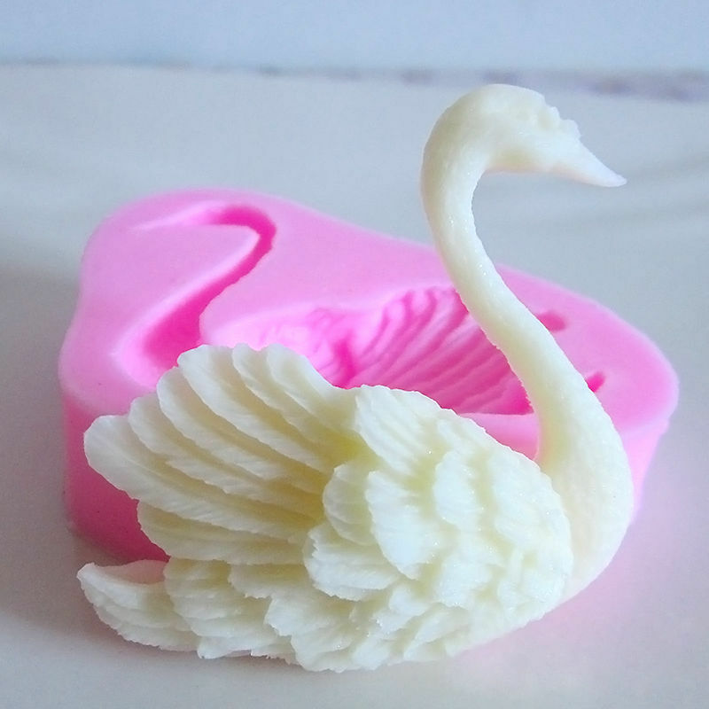 Cute Swan Silicone Fondant Cake Decorating Mold Cookie Pastry Baking Moul.l8