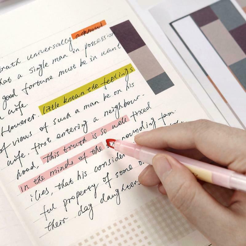 6 Colors Dual-Tip Liner Markers Pen Set Dual-ended Marker Pen for Note Taking