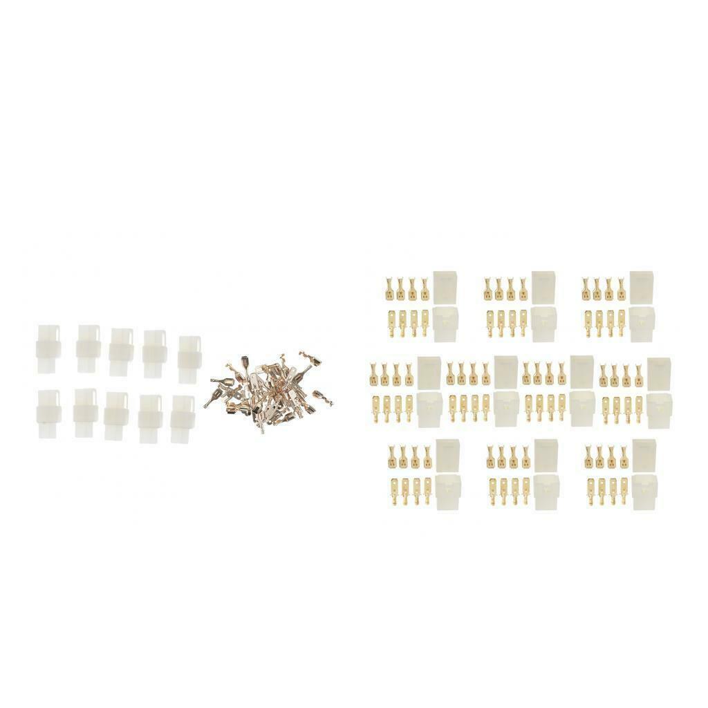 20 Kits Female and Male Connector Plug 2 4 Way Electrical Universal 6.3mm