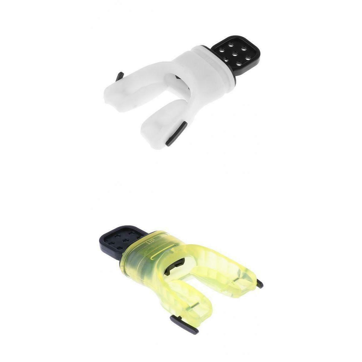 2 Silicone Diving Snorkel Regulator Bite Valve Mouthpiece White / Yellow