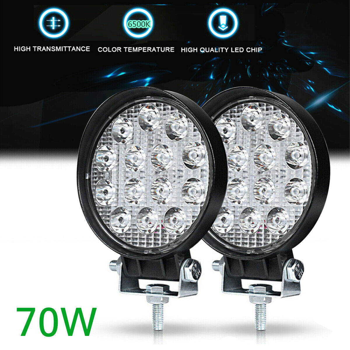 4.5 Inch 70W LED Work Light Bar Spot Pods Driving Fog Off road 4WD Offroad Lamp