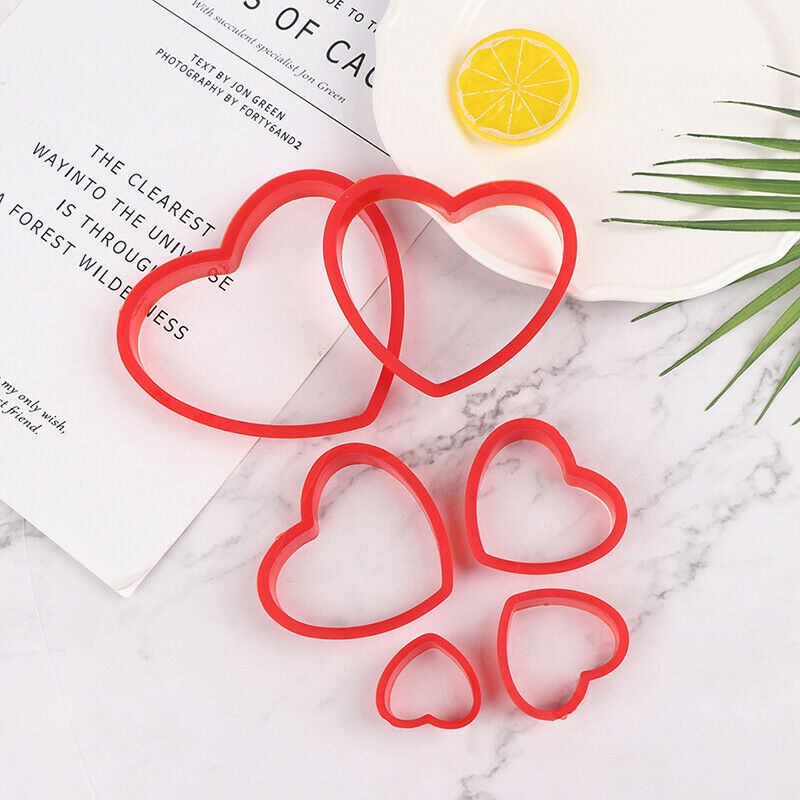 6pcs/Set Nesting Love Heart Cookie Biscuit Cake Cutter Set Fondant Sugar .l8