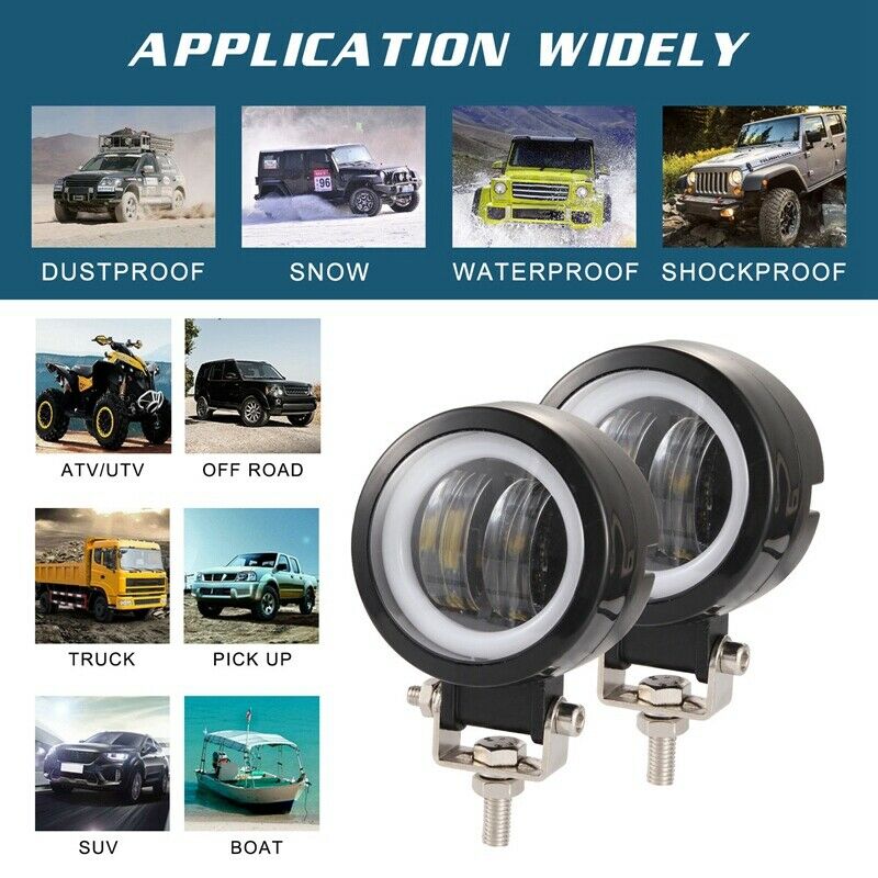 2Pcs 3 Inch 40W Fog Light White 6000K 10-80V Dc 8000Lm Waterproof Round Led AnV7