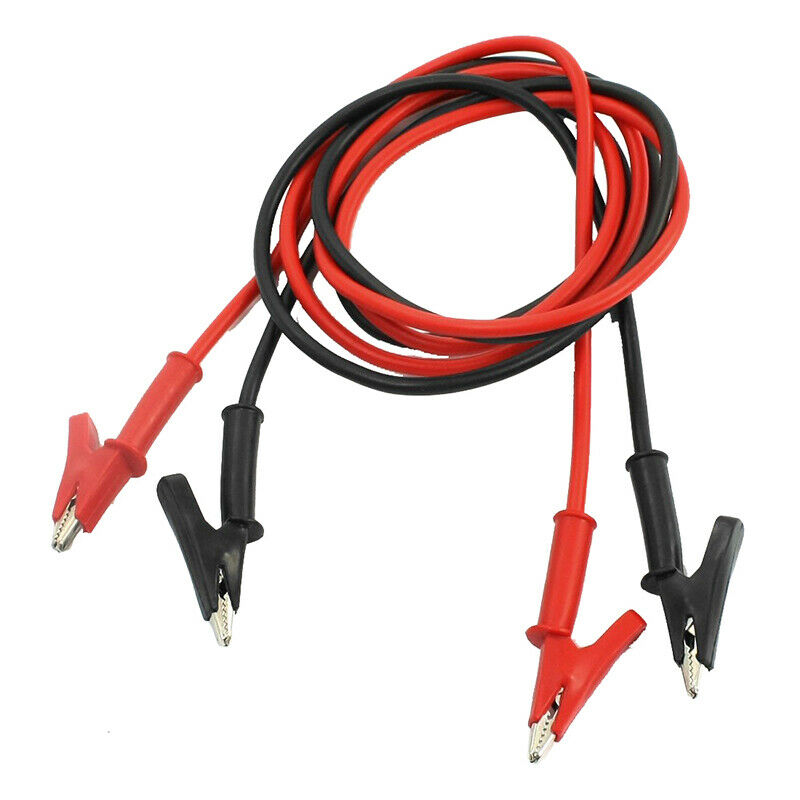 1m Long Alligator Clip Electrical Clamp Insulated Test Lead Cable Pair Z5F7F7