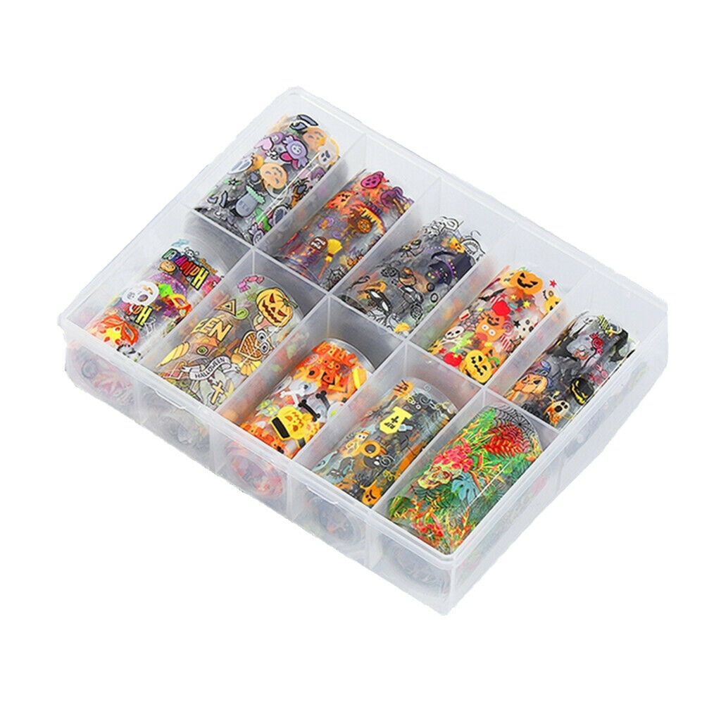 10 Sheet DIY Nail Art Tips Stickers Wraps Nails Decals Decorations Halloween