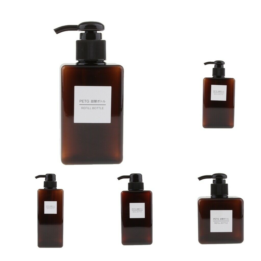1 Set of 150ml/ 250ml/ 280ml/ 450ml/ 650ml Refillable Pump Bottles, Travel