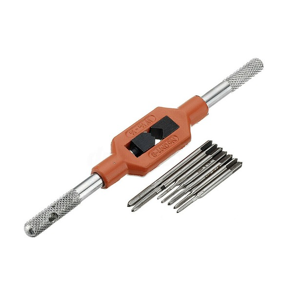 Drill Straight Fluted Screw Tread Tap Metric Hand Tap Tools Mini M1-M8