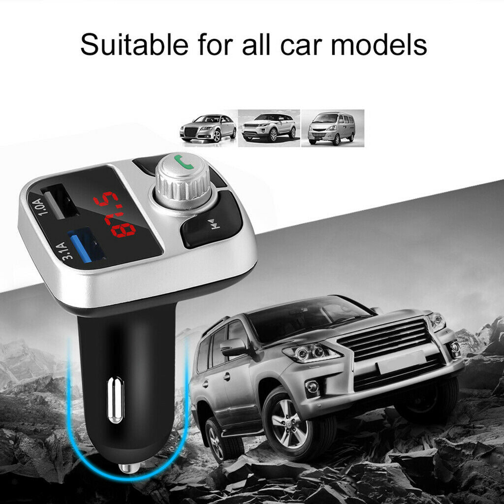 Bluetooth 5.0 Wireless Car FM Transmitter LCD MP3 Player USB Charger Car Kit