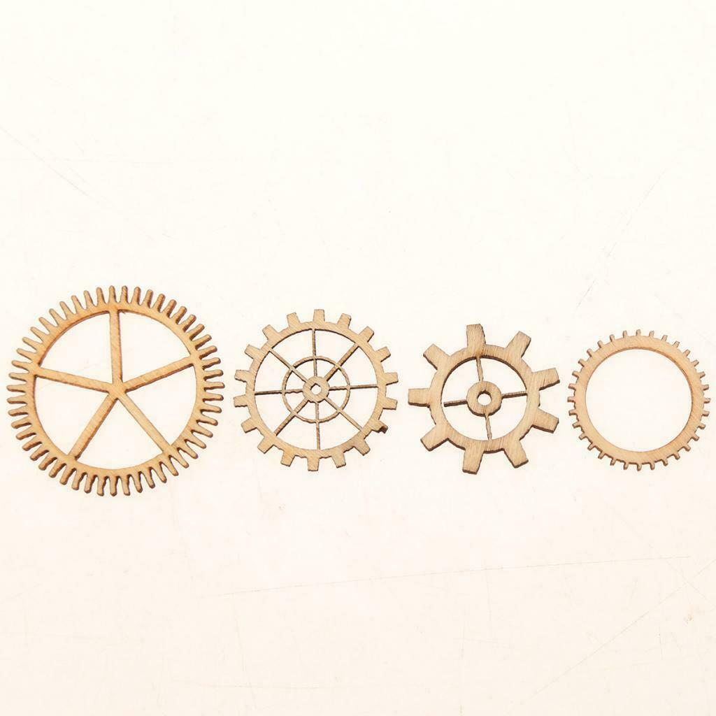 36 Pcs Punk Wood Shapes Wooden Pendants Embellishment Gift Tags