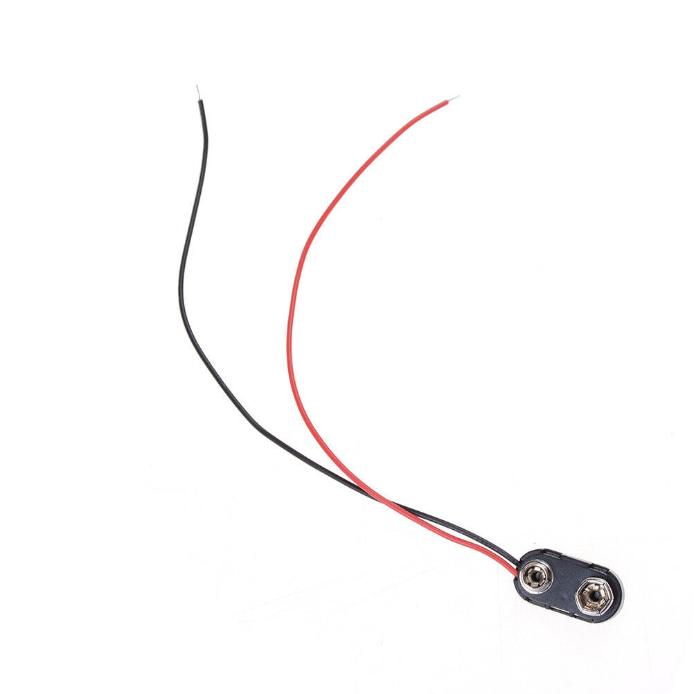 10 x PP3 9V Battery Connector Clip Hard Wearing ABS Tinned Wire Leads 150.l8