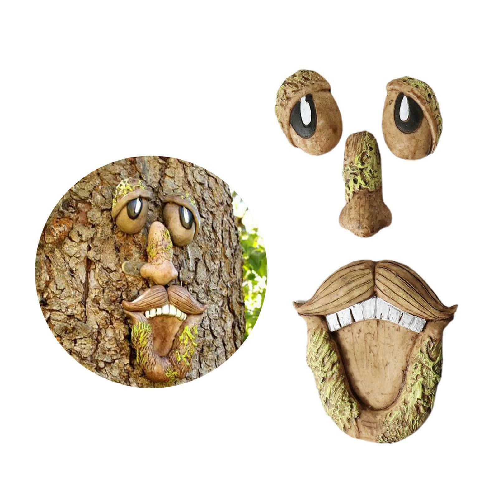 2pcs Old Man Tree Hugger Peeker Outdoor Funny Whimsical Sculpture Garden