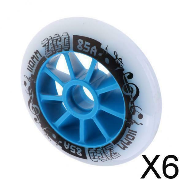 6X Outdoor PU Roller Inline Skates Wheel Replacement Racing Wheels 110mm Blue