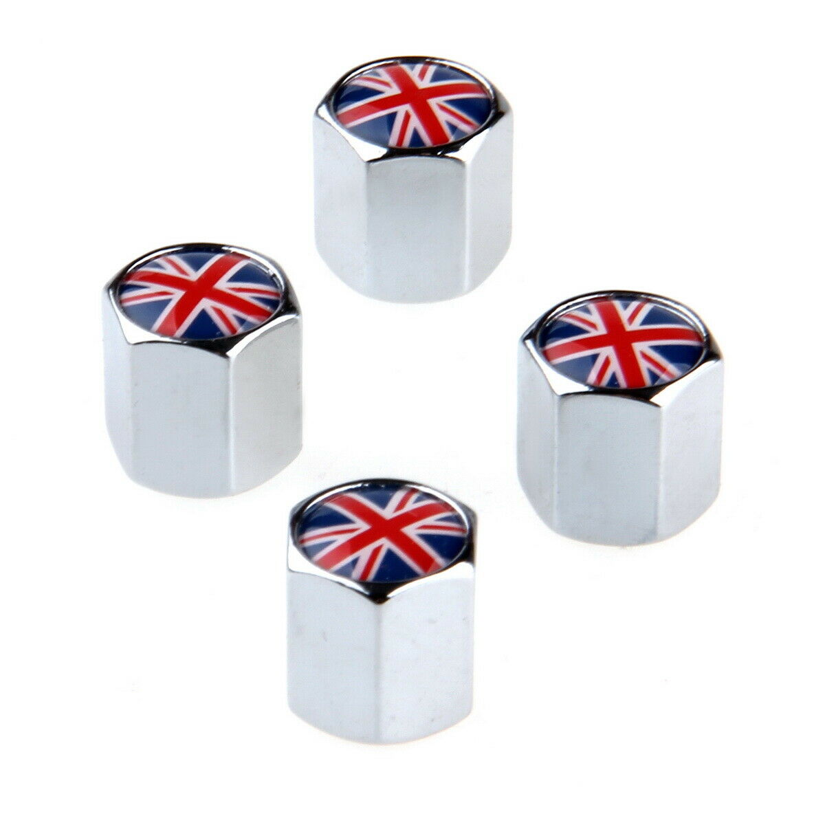 Steel Tire/Wheel Stem Air Valve Cap UK Flag Wrench KeyChain CAR Auto Vehicle