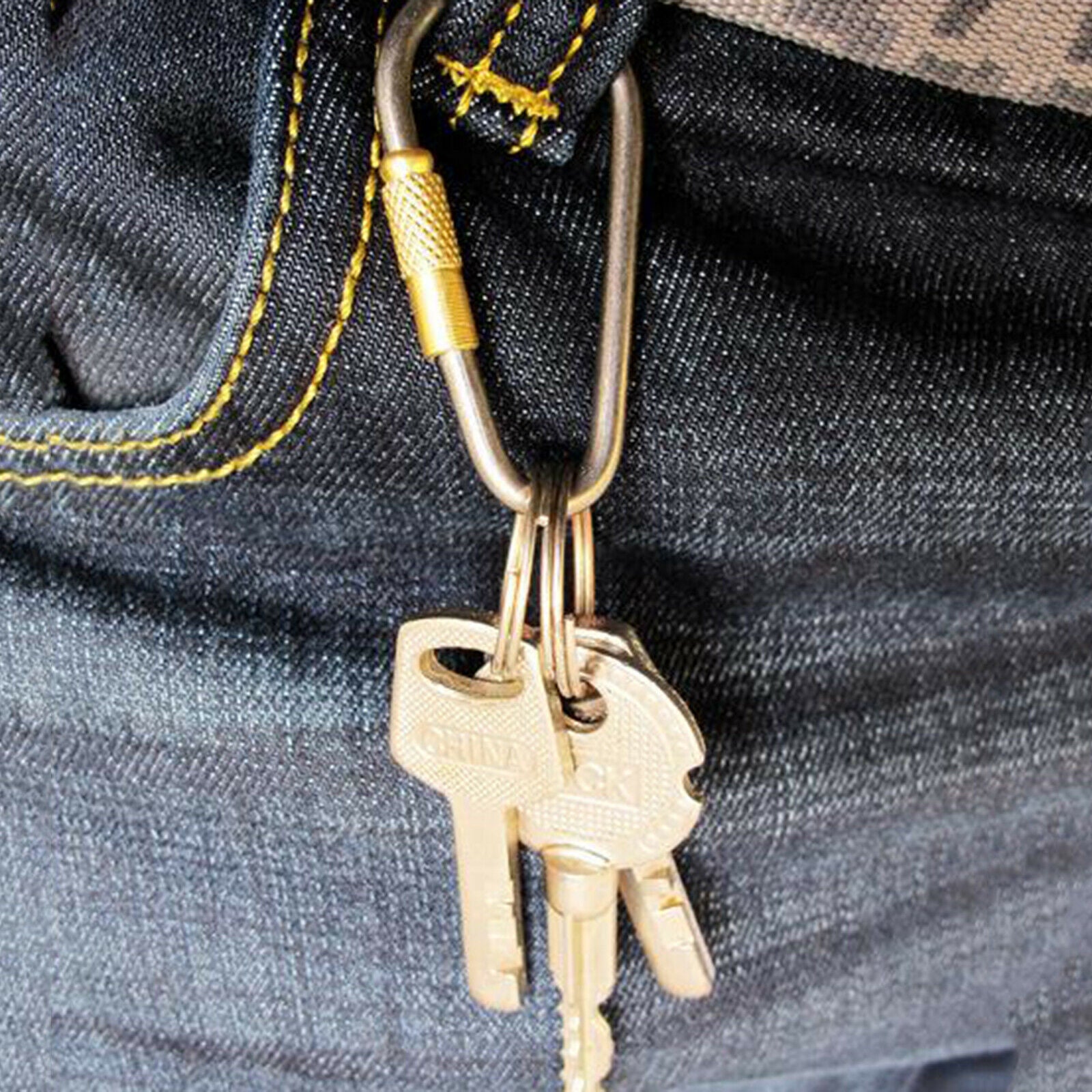 Small Carabiner Clips D-Shape Hiking Camping Keychain Water Bottle D-Ring