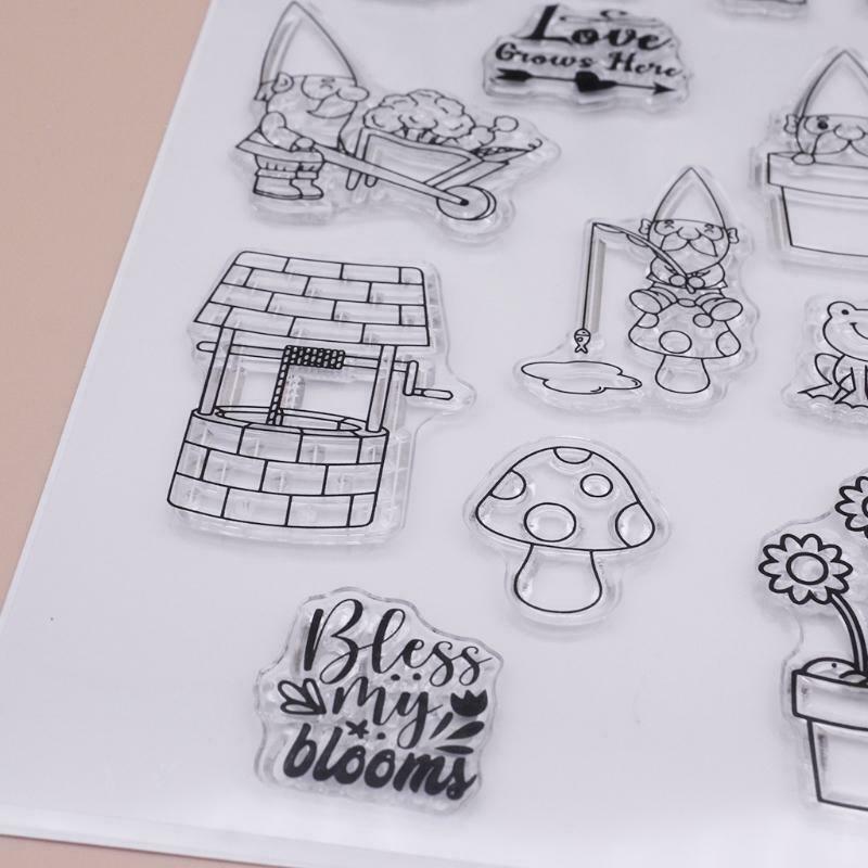 Happy Gnome Silicone Clear Seal Stamp DIY Scrapbook Embossing Photo Album Decor