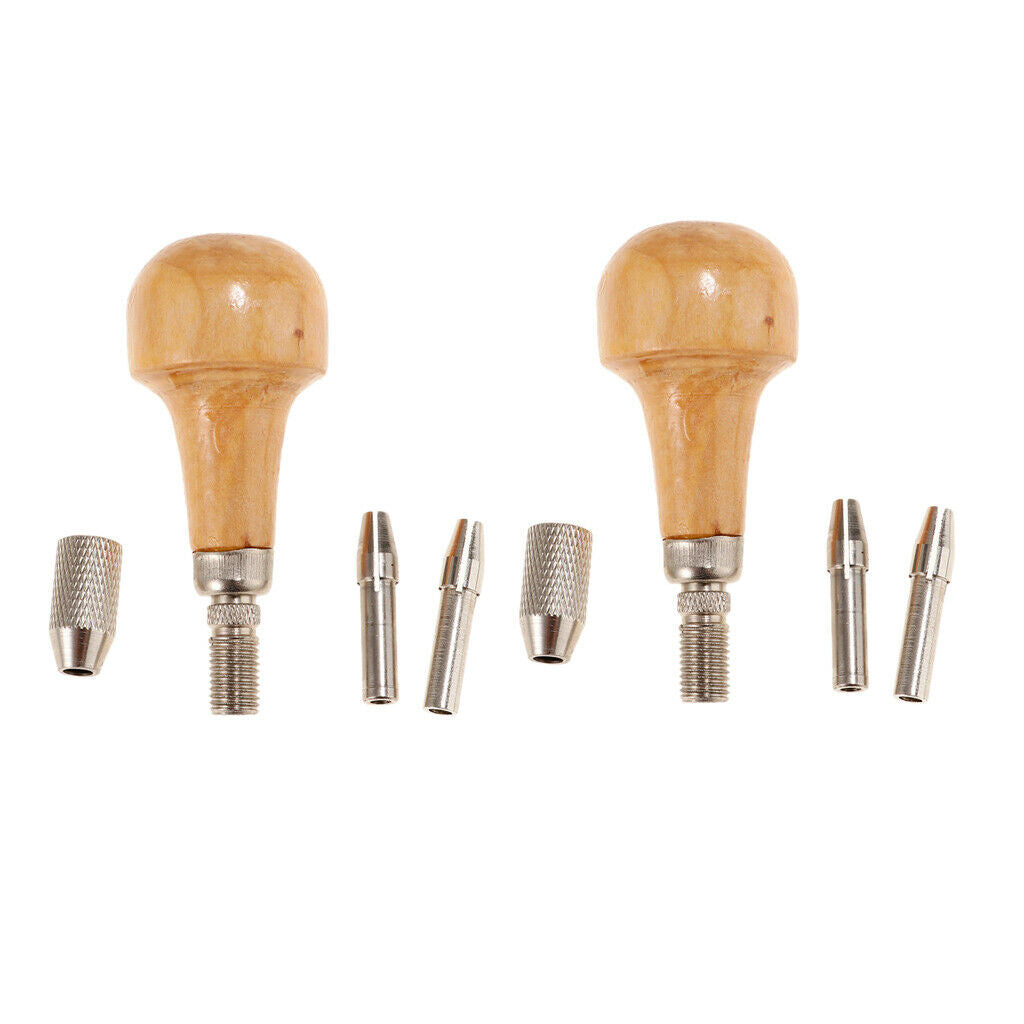 2 Sets Pin Vise Drill Bits Wood Handle Collet Watchmaking Jewelry Tool