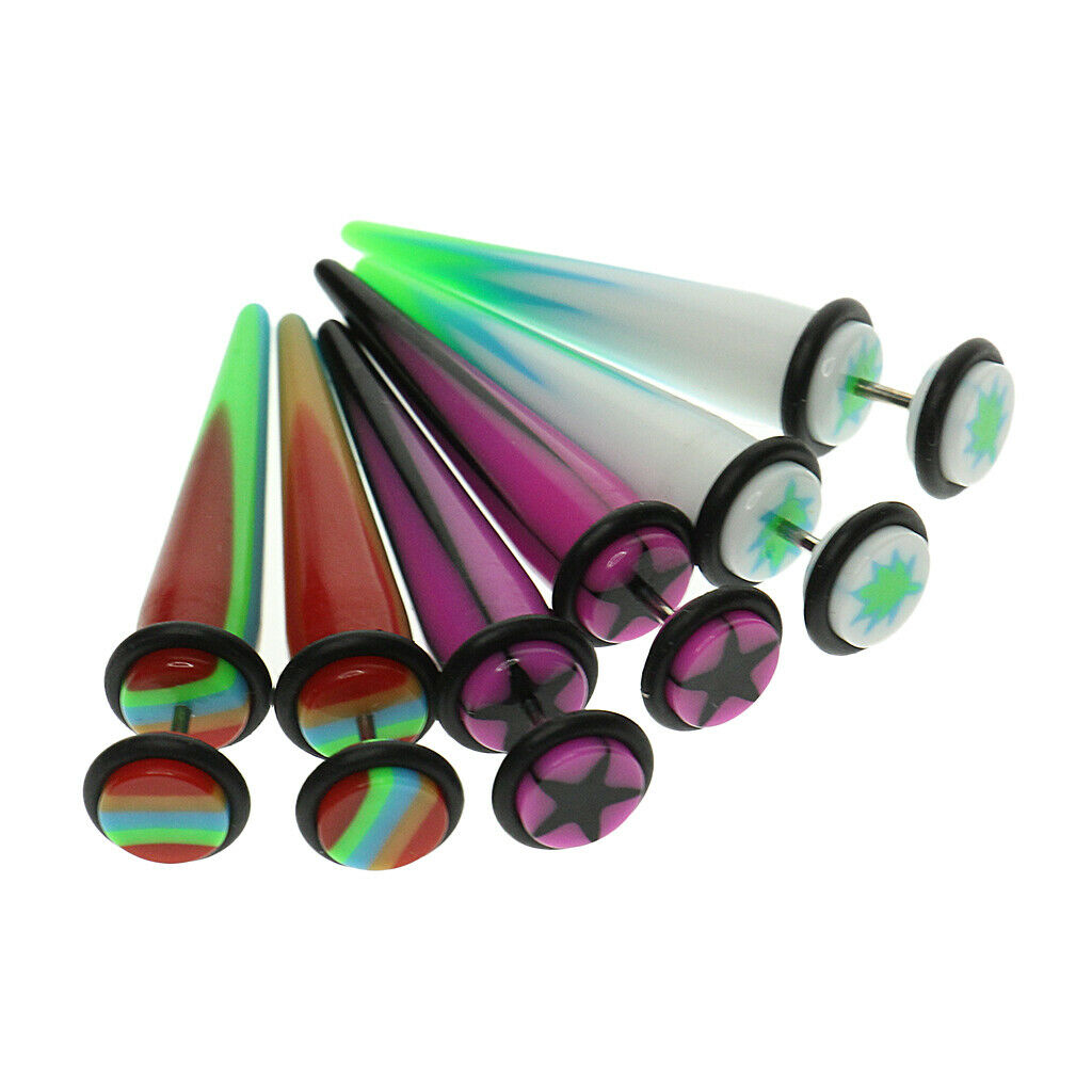 10 Pcs Acrylic Ear Plugs Piercings Jewelry Ear Plugs Tunnels Double