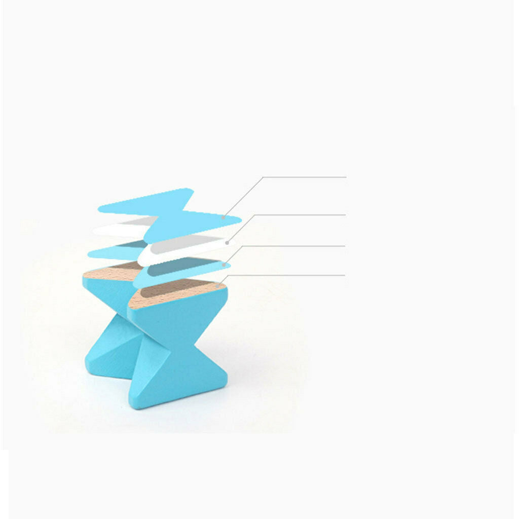 Geometric Shape Match Stacker Puzzle Board Educational Stacking