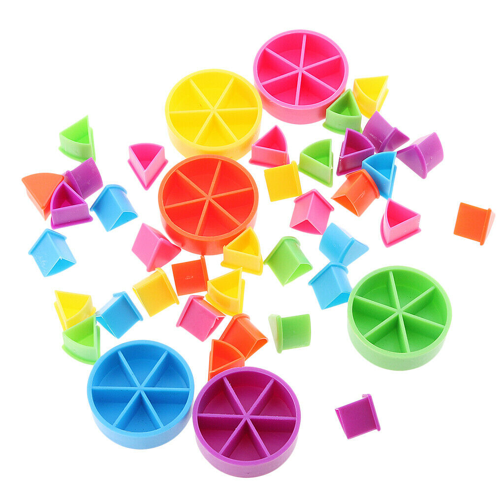 42pcs Trivial Search Pack Colorful Math Fraction Pie Pieces