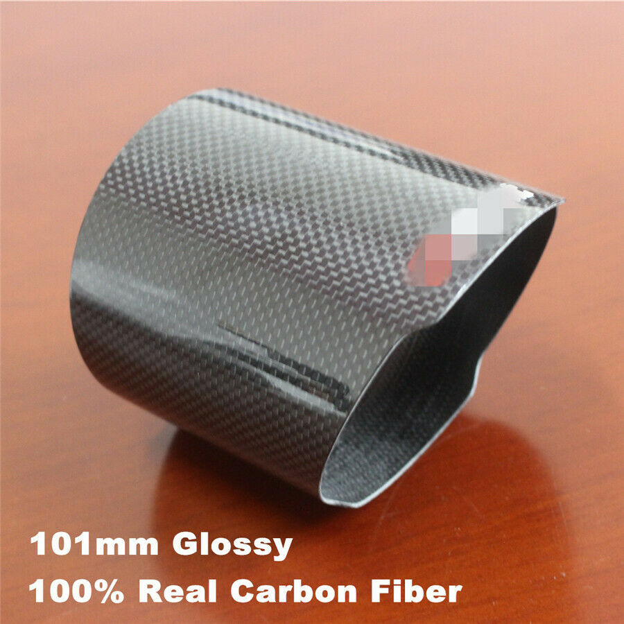 101mm Glossy Real Carbon Fiber Car Exhaust pipe Cover Exhaust Muffler Pipe Tip