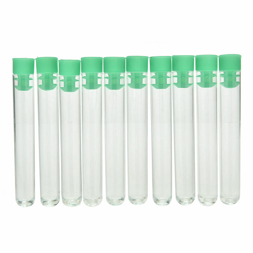 Plastic test tube  with 10 clear 12x75mm tubes and caps New
