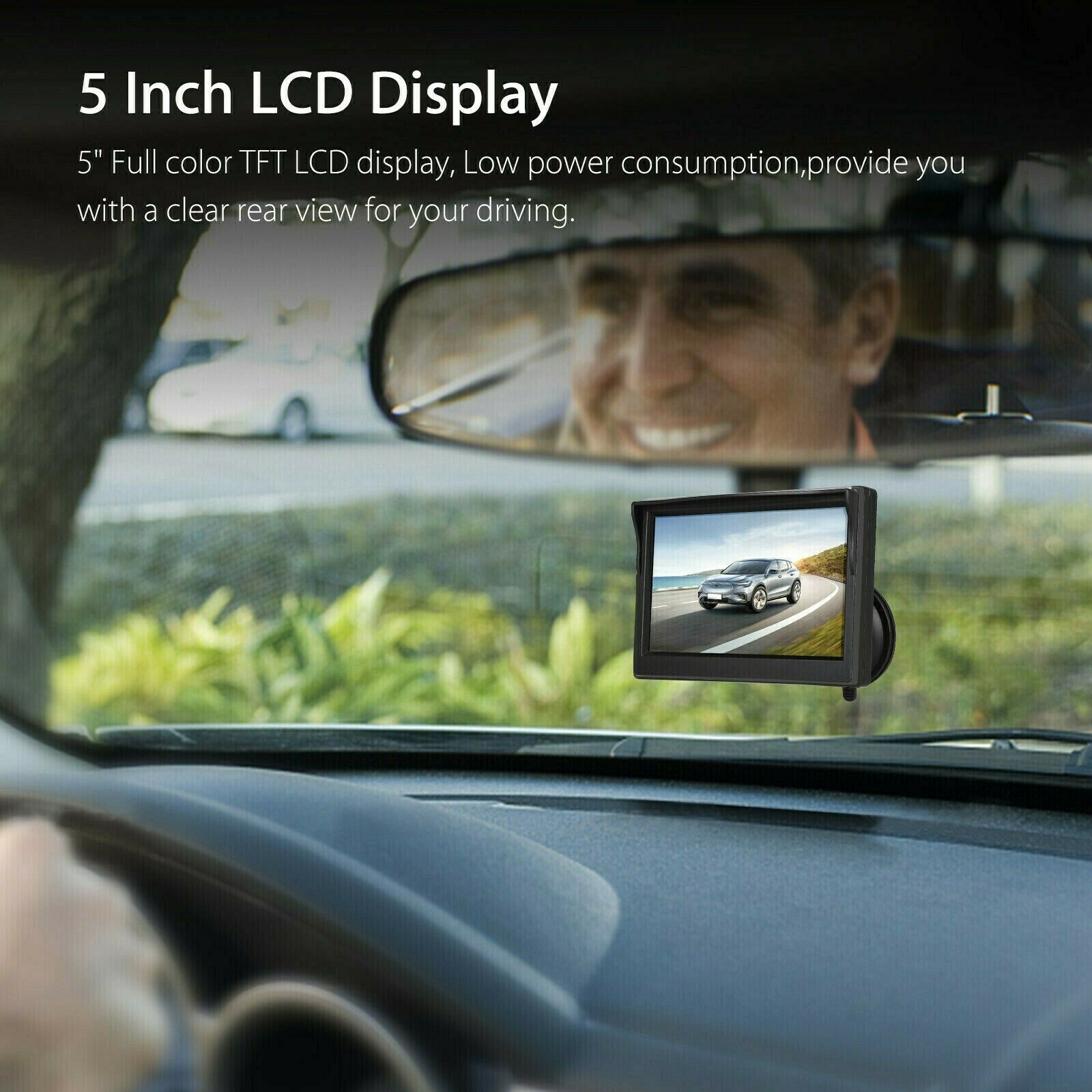 5 inches TFT LCD Car Screen Monitor + Universal 4LED Car Rear View Camera Kit CA