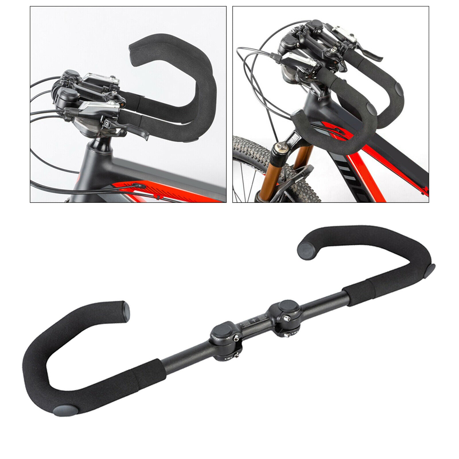 Folding Mountain Bike Butterfly Handlebars Long Distance Cycling Rest Bar