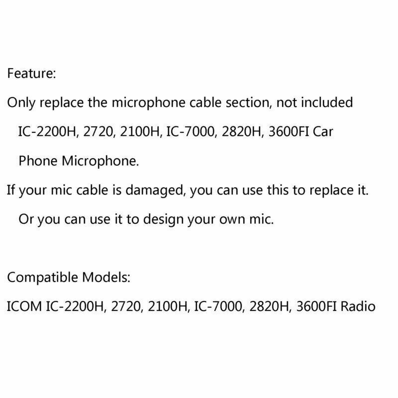 4Pc Mic Microphone Cable Line For HM-152 ICOM Radio IC-2200H 2720 IC-7000 2820H