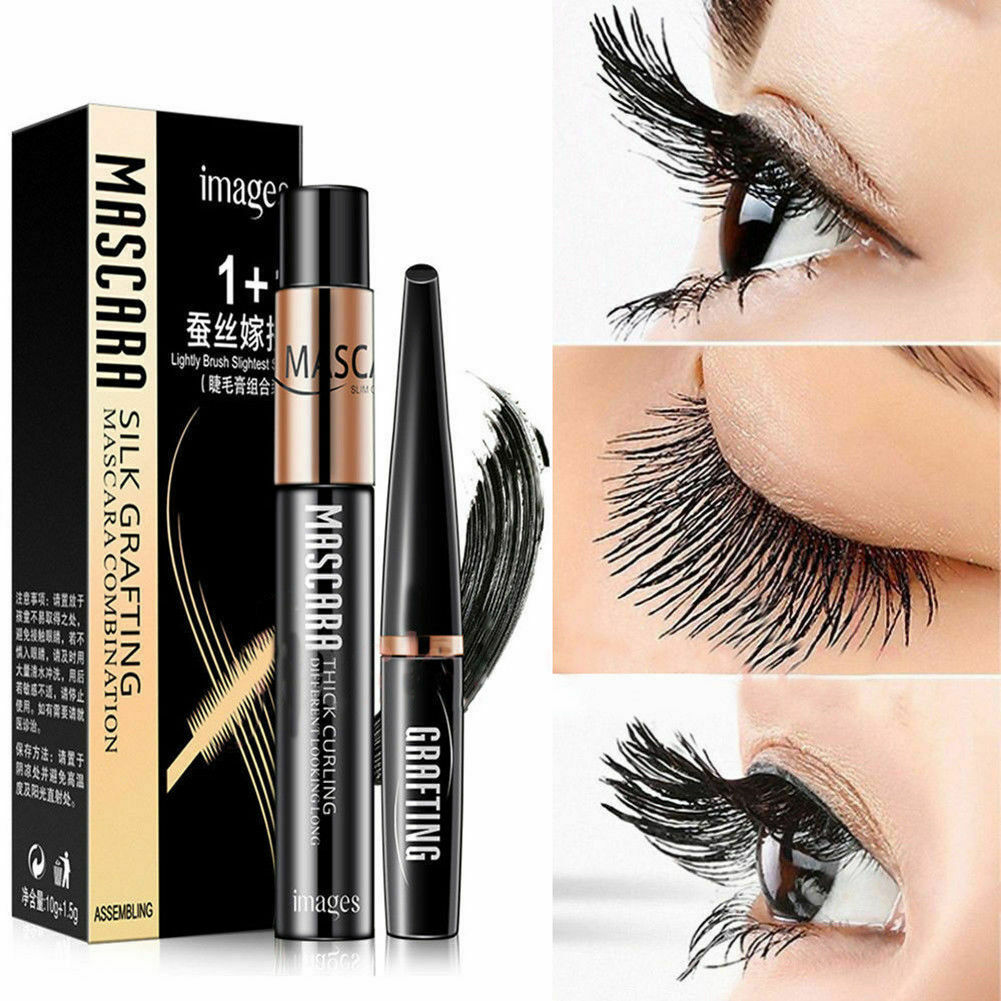 2Pcs/set DDK 4D Silk Fiber Lash Eyelashes Long Extension Waterproof Mascara