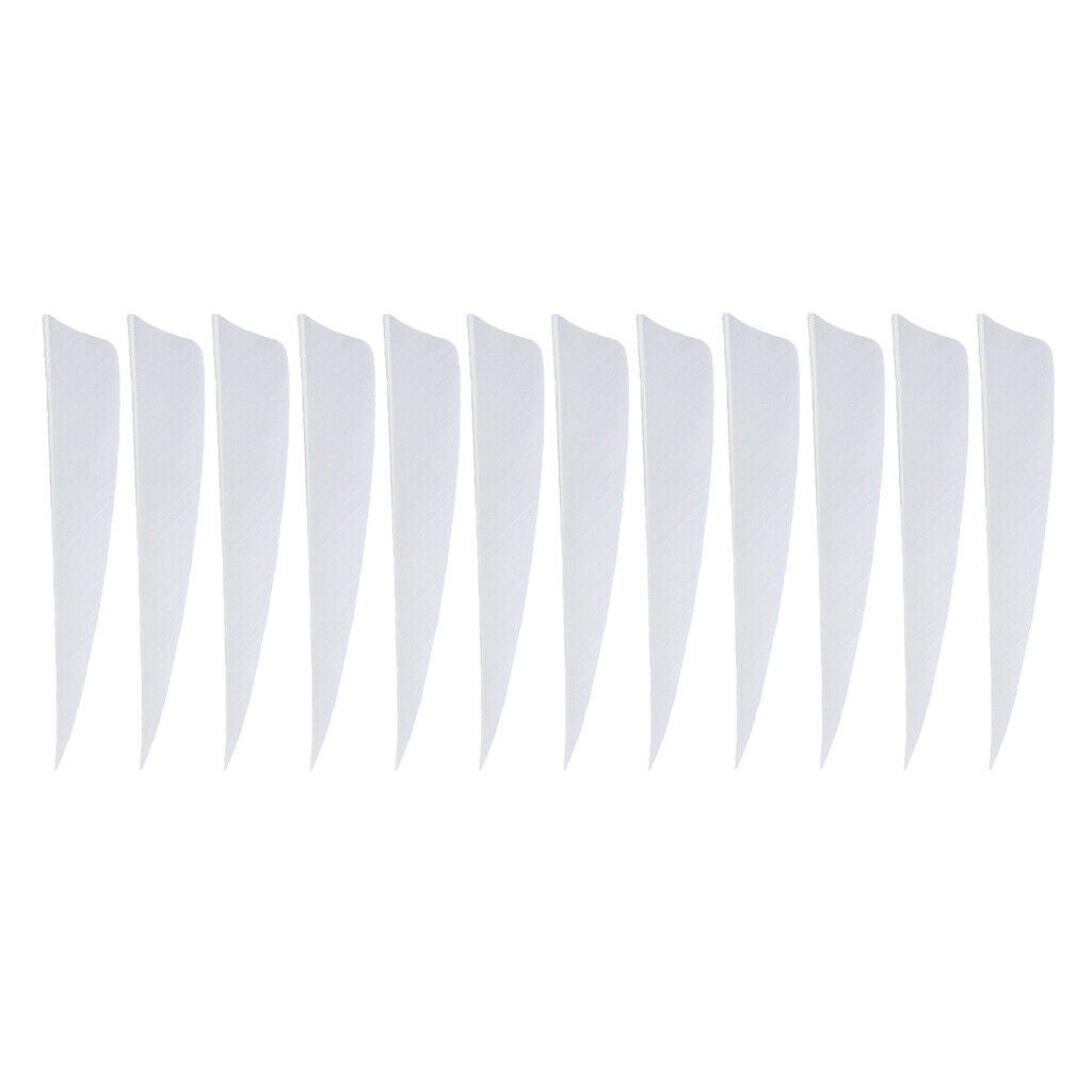 12 Pieces 4 Inch Archery Arrow Feathers Fletchings Vanes White