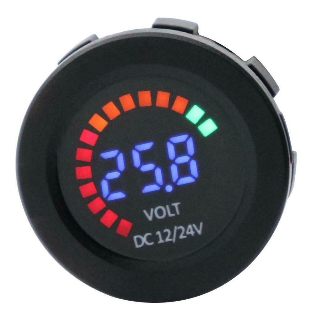 Set of 1 Waterproof 12V/24V Car Van Voltmeter Voltage Meter Battery Gauge