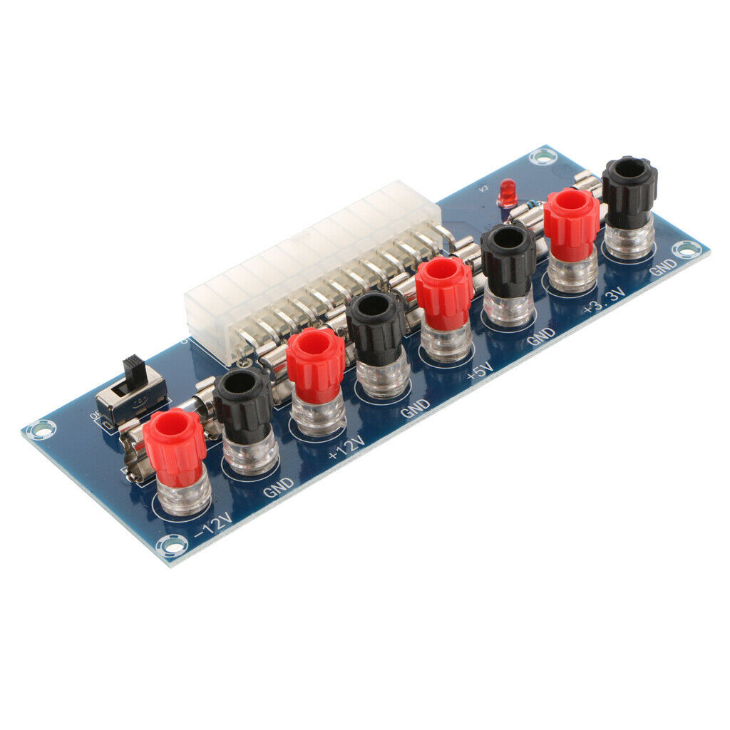 24-Pins ATX Benchtop Power Board Computer Power Supply Breakout Module Adapt