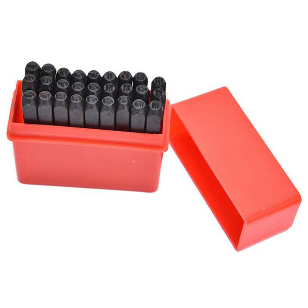 5mm 27x Steel Number Letter Metal Punch Set Stamp Automatic Center Alphabet