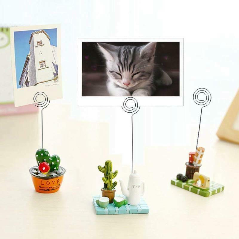 50 X Metal Wires Business Card Holder Memo Photo Picture Paper e Clip Bracket F2