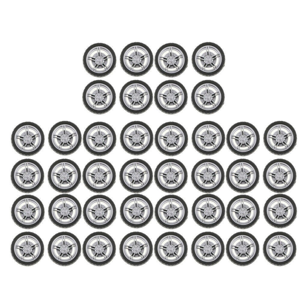 4 Pieces 1.57 Inch 5-Spoke RC Car Soft Rubber Tyres for RC Drift Car DIY