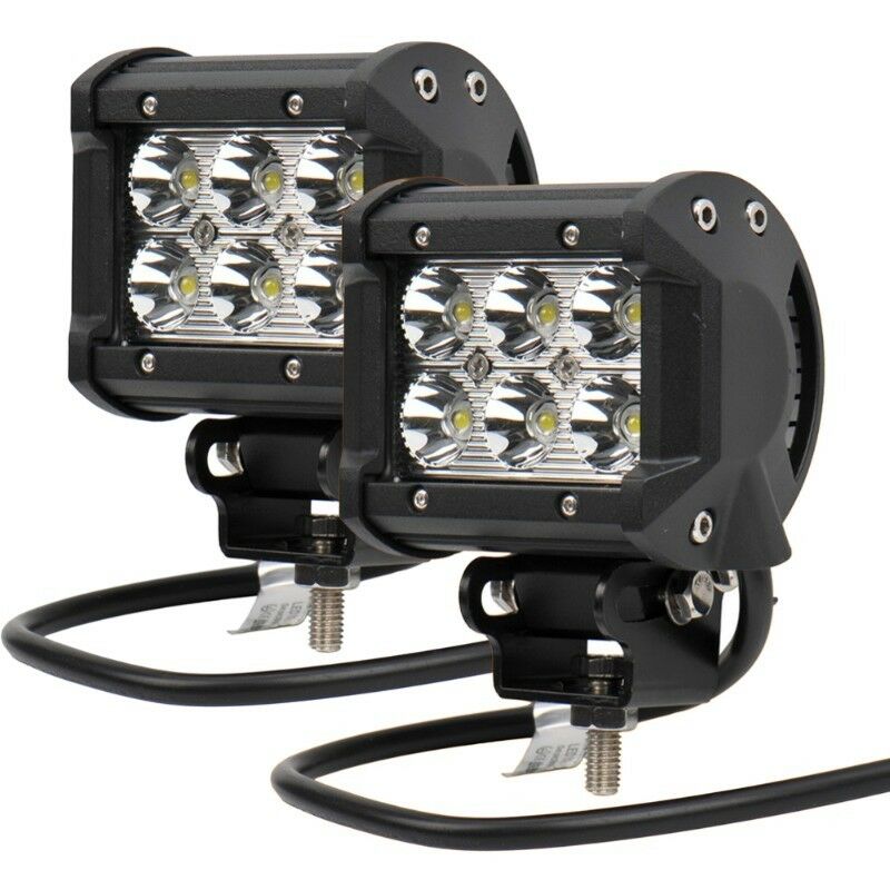 2PCS Adjustable Motorcycle 18W  LED Driving Fog Spotlight with Mounting Bracket