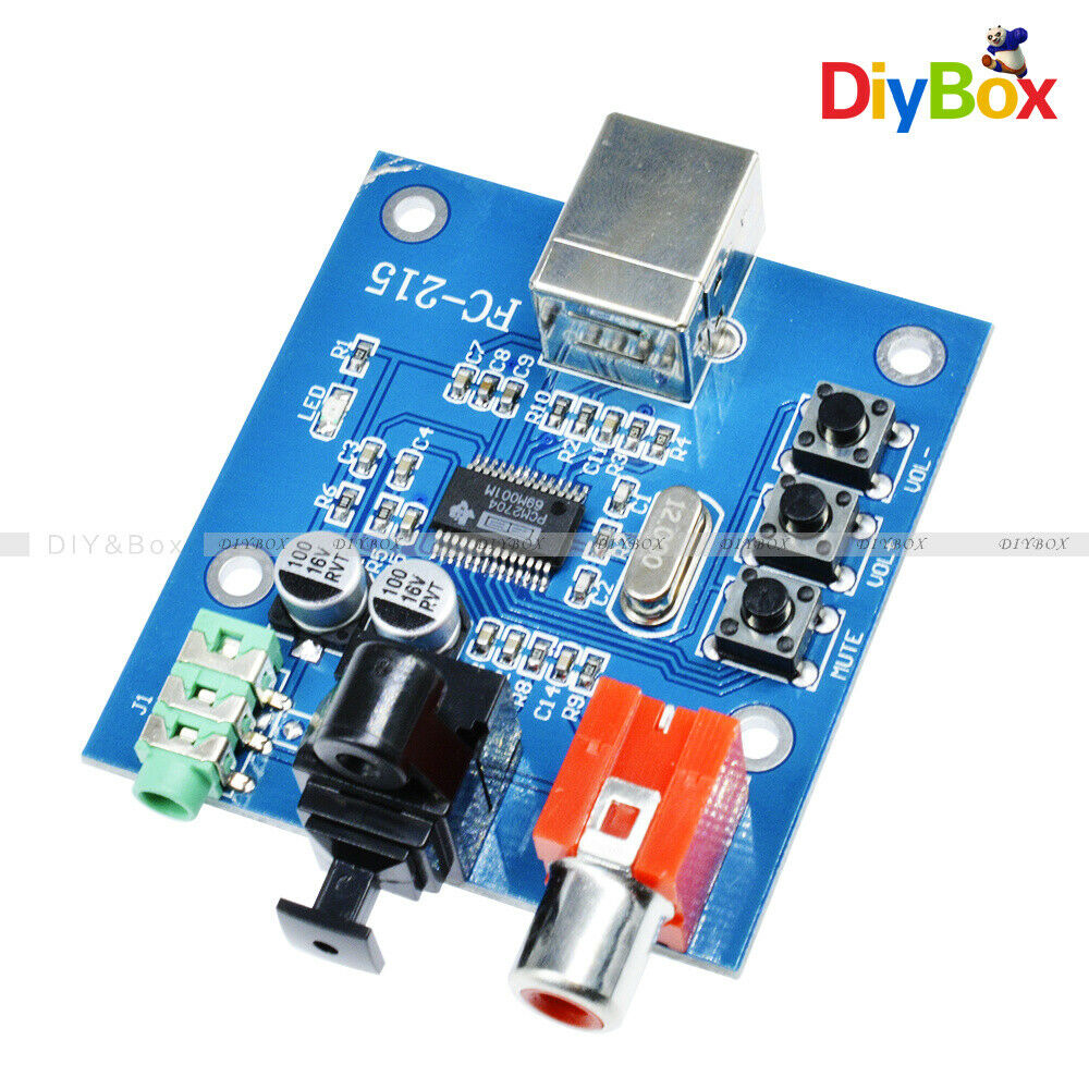 PCM2704 USB DAC to S/PDIF Sound Card Decoder Board 3.5mm Analog Output F/PC