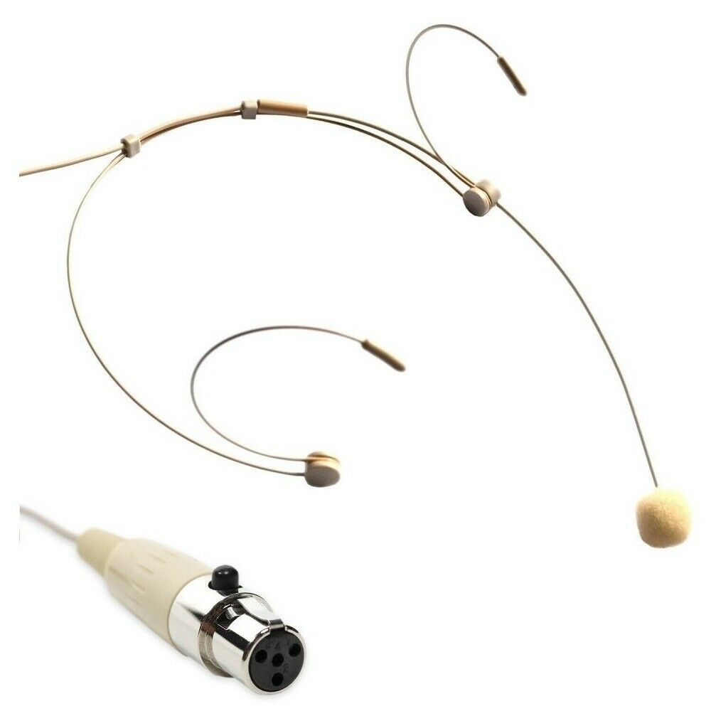 Professional Mini Beige Headset Microphone TA4F Connector for Shure Wireless Mic