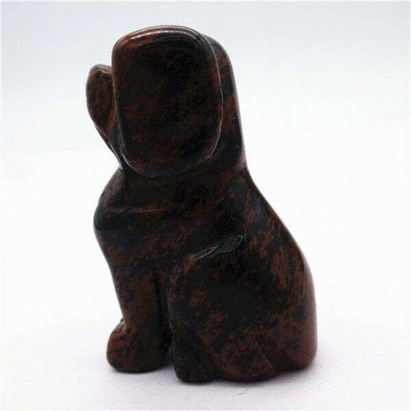 48x31x18mm Mahogany Obsidian Carved Dog Decoration Statue Home Decor HH7951