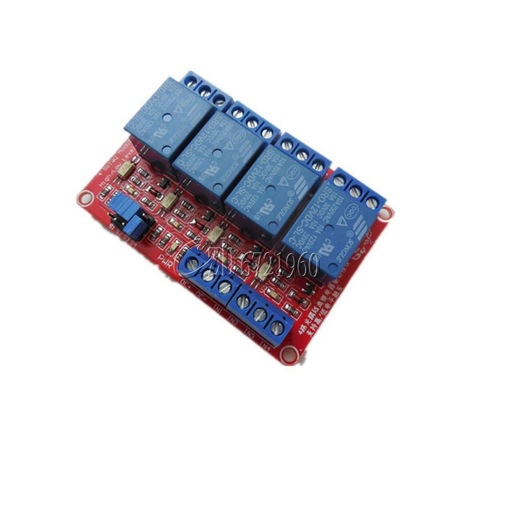 12V 4-Channel Relay Module with Optocoupler H/L Level Triger for Arduino
