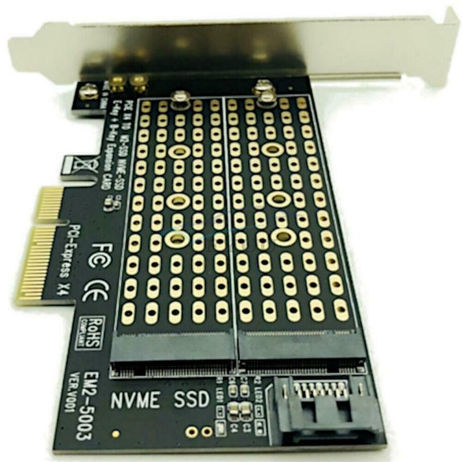 1 × PCI-E To M.2 NVME Adapter For PCI-E X4 X8 X16 Slot With Low Profile Bracket