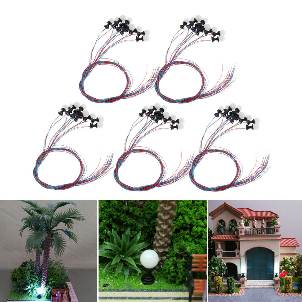 50x Mini Street Lamp Leds Lamp for Train Railroad SCENERY LAYOUT Decor 1/100