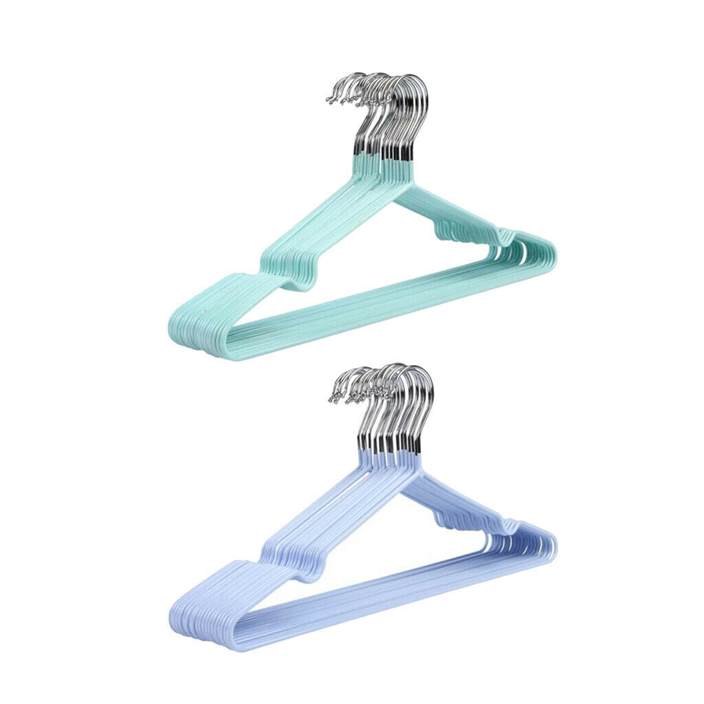 20pieces PVC Coated Clothes Hanger Heavy Duty Rack Organizer Laundry Balcony