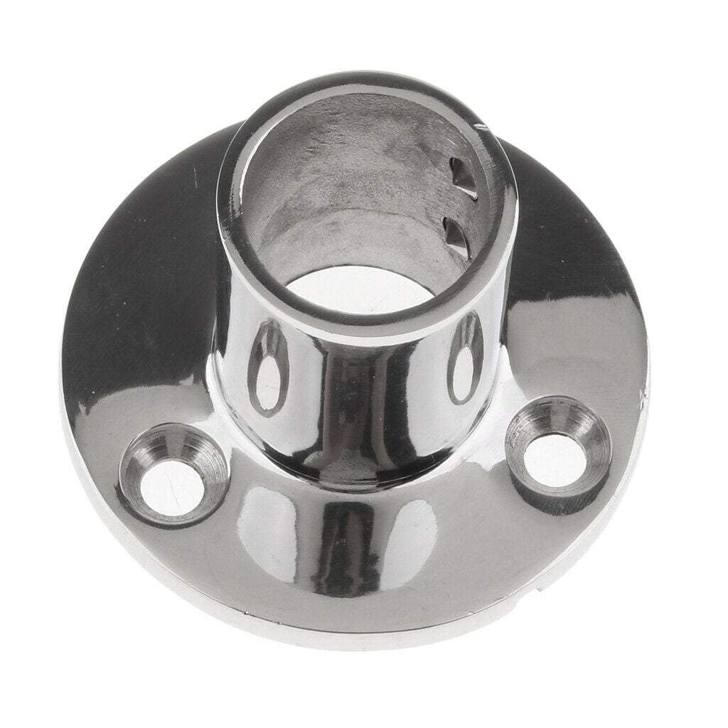 2X Marine Cast Stainless Steel 90 Degree Round Base Rail Fitting 1" OD Tube