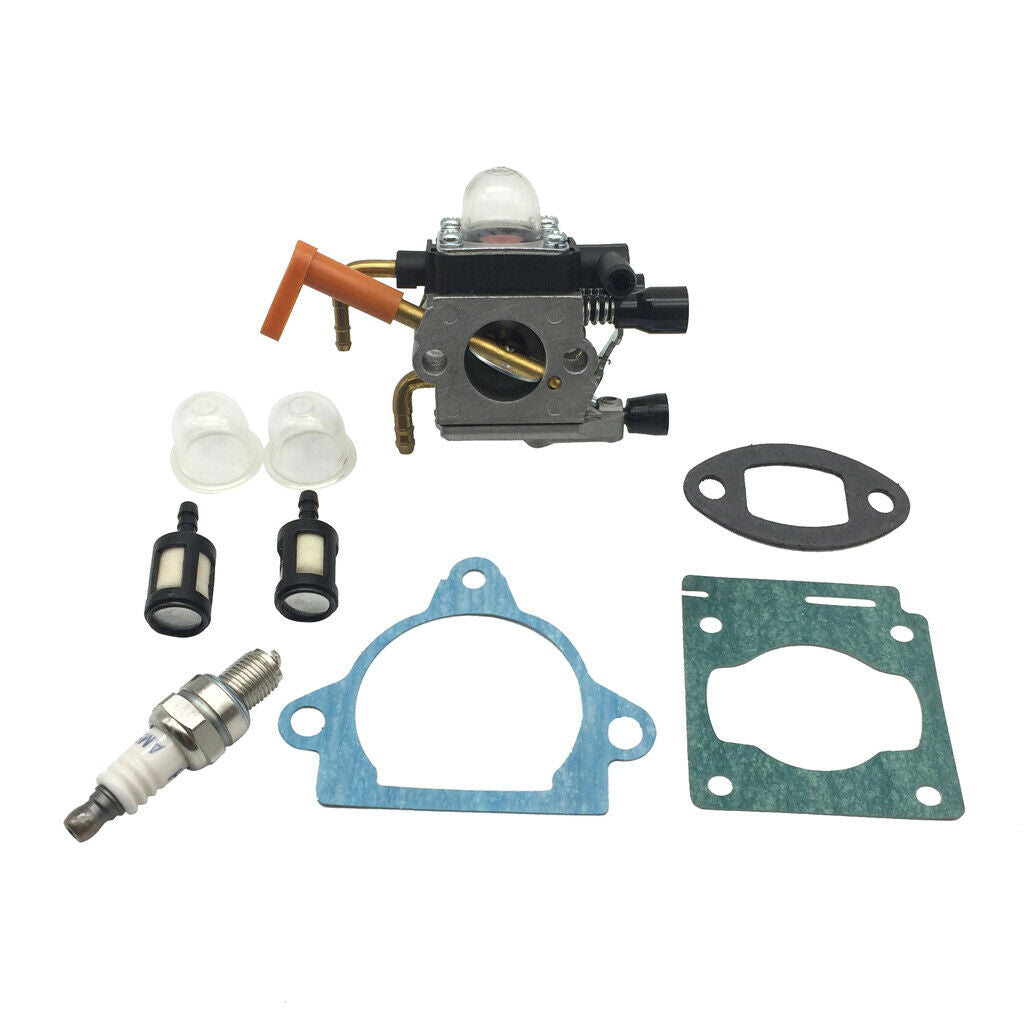 Replacement Carburetor Kit with Gaskets Spark Plug Primer Bulb Mini Filter