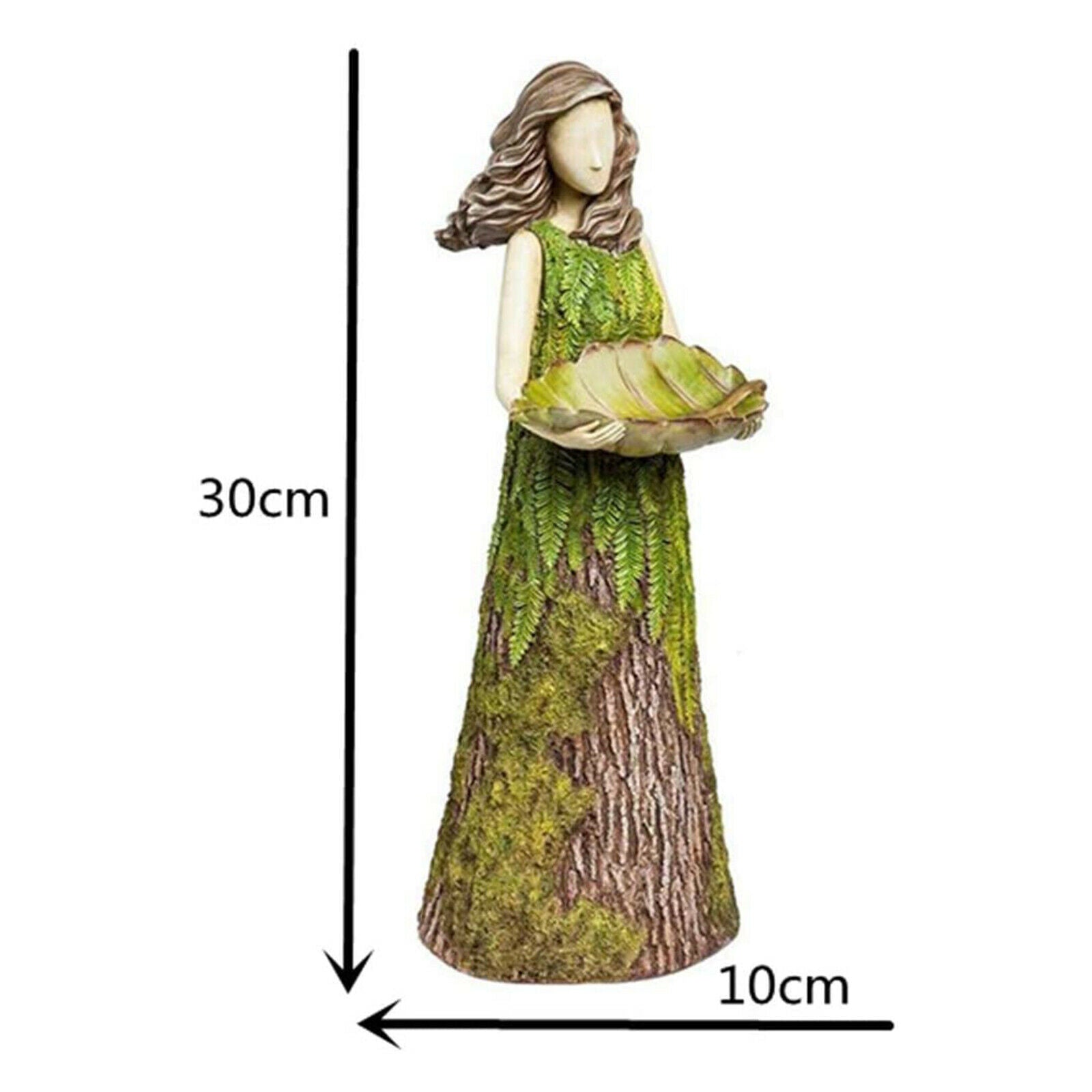 Sherwood Fern Fairy Statuary with Bird Feeder Statues Art Ornament Crafts