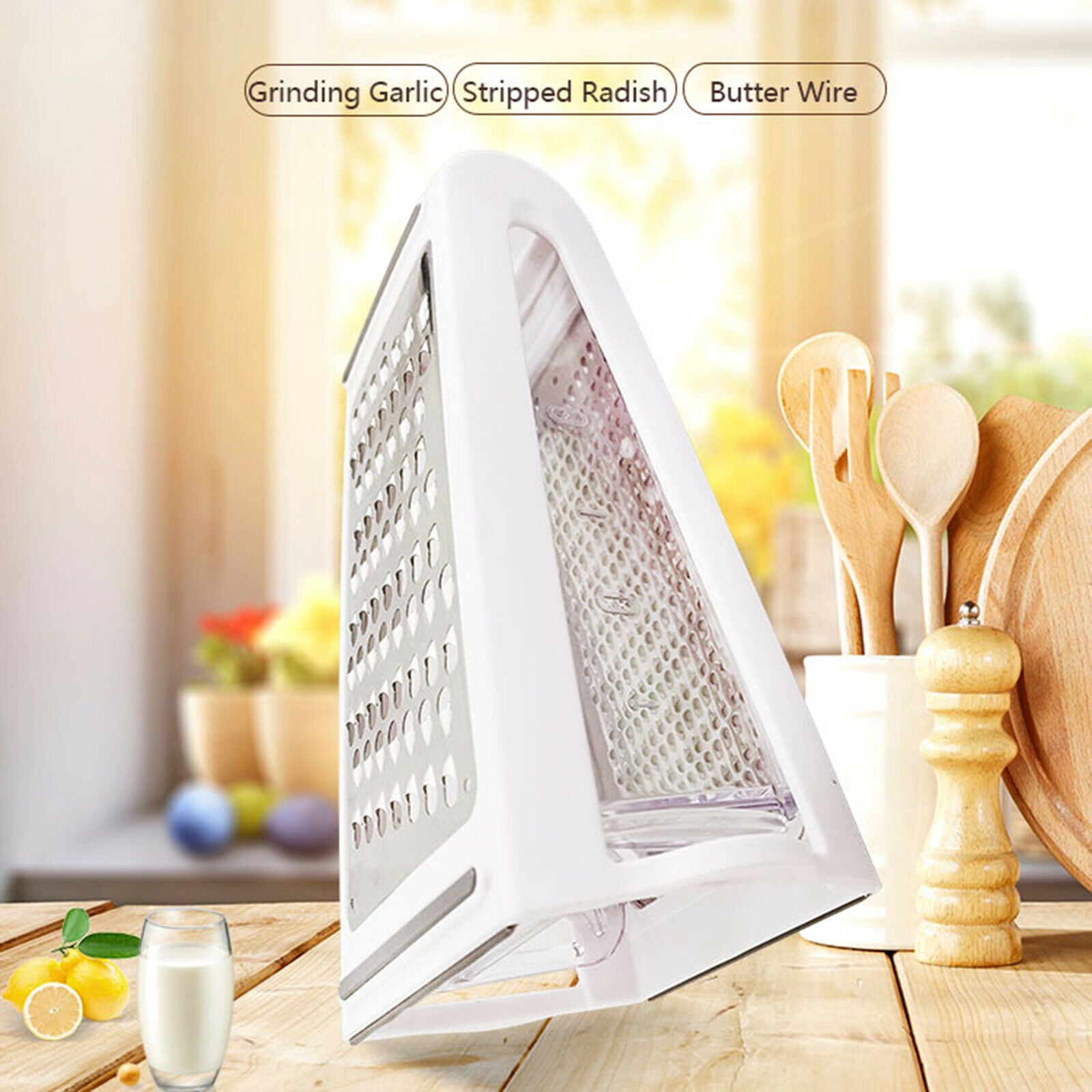 Stylish Kitchen Box Grater 2-Sided Cheese Vegetables Grater Accessories