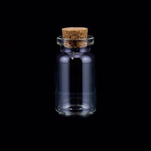 10pcs Wishing Glass Bottles Cork Charms Pendant Clear DIY Jewelry Chain 0.5ml